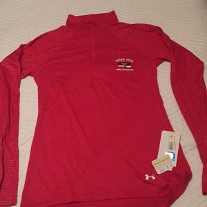 TTU UA semi-fitted quarter zip pullover.